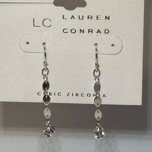 LC Lauren Conrad Silver Dangle Earrings 1.75 inch